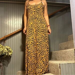Donna Morgan Leopard Print Maxi Dress